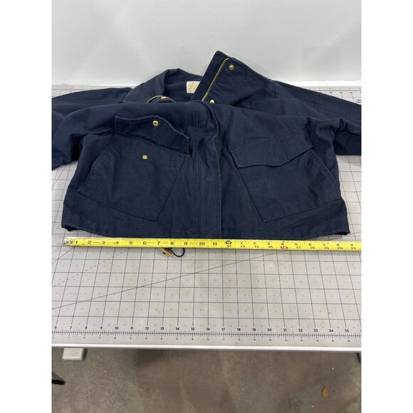 Michael Kors Women's Navy Cotton Jacket Sz. M P-Coat Detroit Jacket - Picture 9 of 12